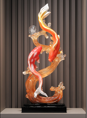 年年有余锦鲤鱼摆件客厅玄关装饰