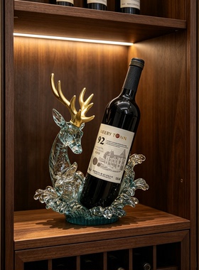 轻奢鹿红酒架装饰摆件客厅酒柜展示柜电视柜家居饰品高级感装饰品