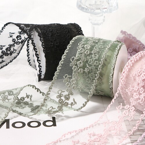 复古发饰花边蕾丝刺绣丝带发饰服装家居DIY蝴蝶结波浪边绣花织带 - 图2