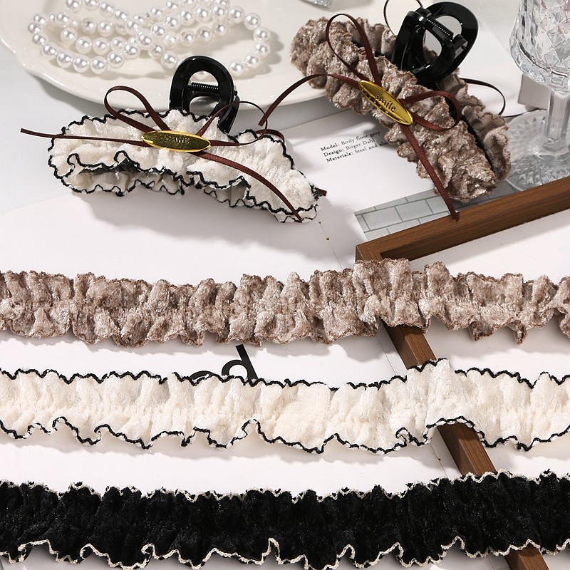 珊瑚绒皱褶波浪裙边织带发箍发饰DIY蝴蝶结辅料鞋包装饰芽边带,淘宝优惠券,粉丝福利购,淘宝优惠卷