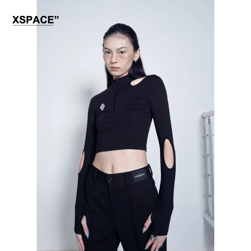 (Ограниченное предложение с 6 % скидкой) Cozyouroutfit полость дизайна Slim High Bomb молния короткого топа нижняя часть рубашки