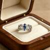 Natural sapphire rings stacked