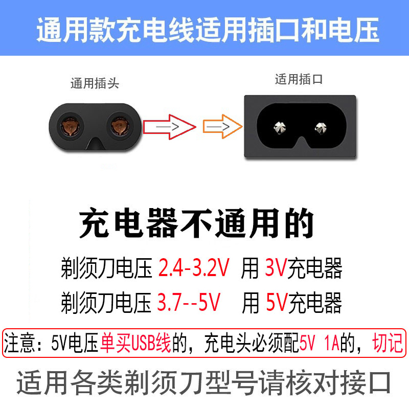 适用郭一刀索爱电动剃须刀SA520 S560 S580 S660 S690充电器USB线 - 图0