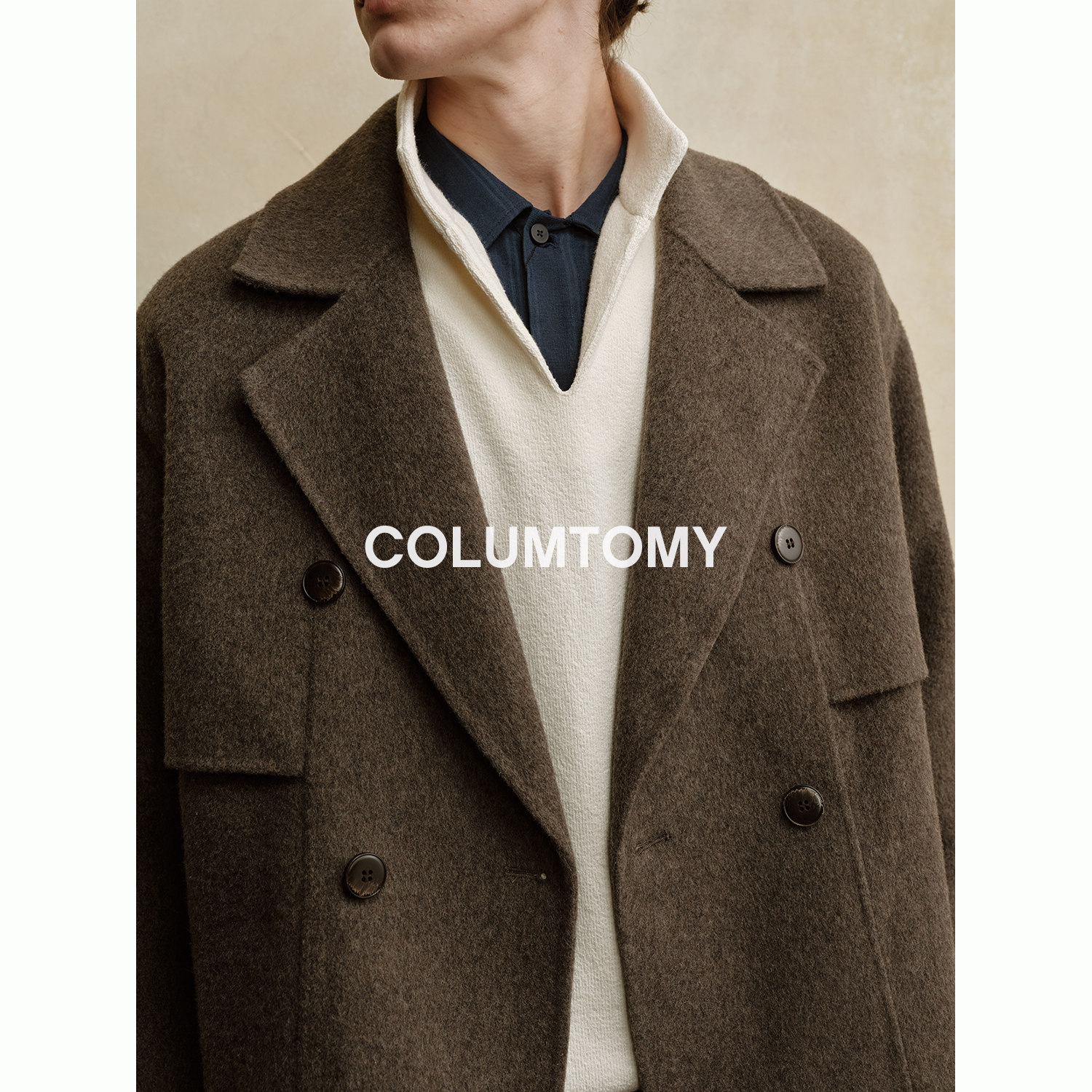 翻领短款毛呢男士2025秋冬季新款呢大衣高级含绵羊毛外套保暖加厚,淘宝优惠券,粉丝福利购,淘宝优惠卷