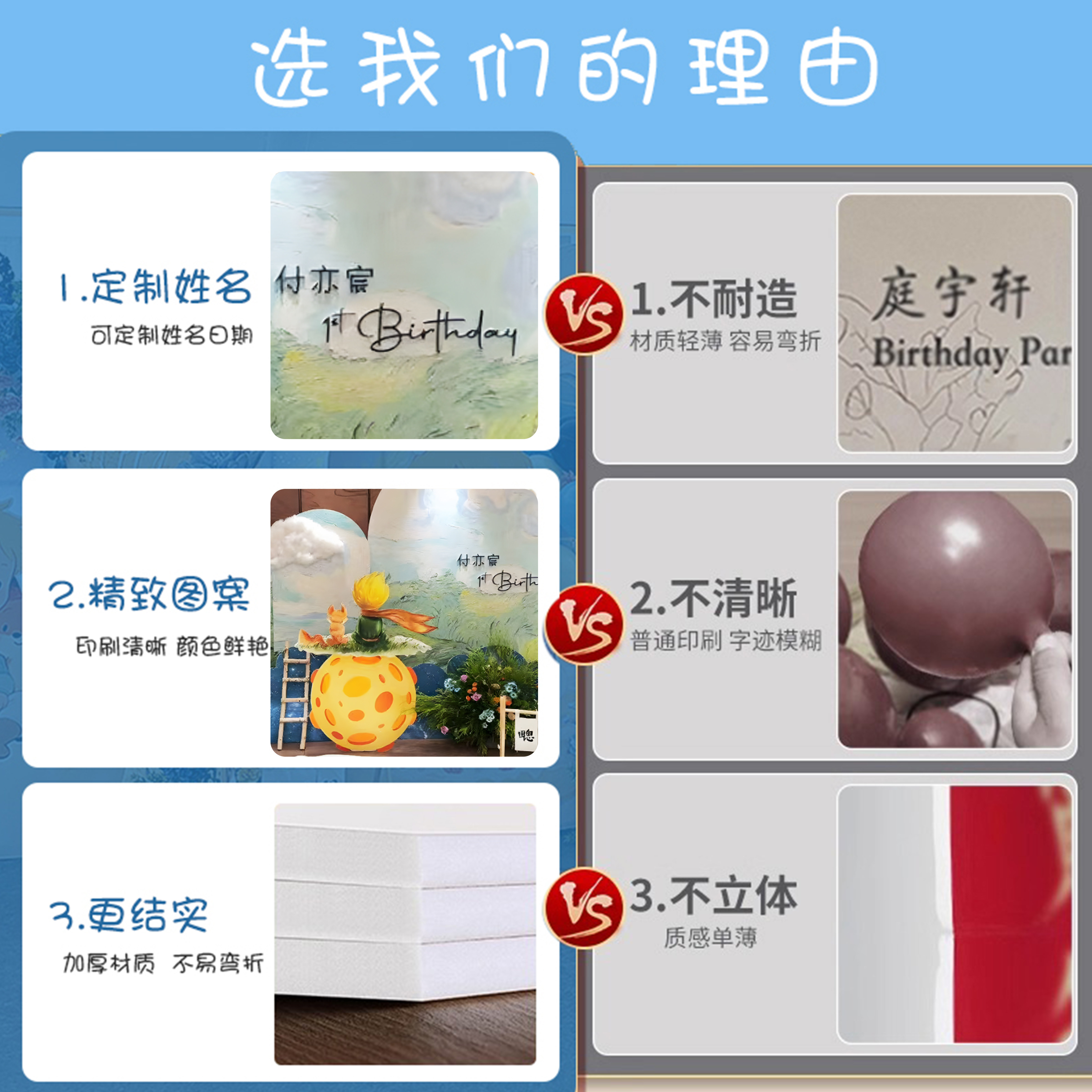 小王子主题周岁礼生日宴布置装饰场景男女孩家庭版氛围背景kt板,淘宝优惠券,粉丝福利购,淘宝优惠卷