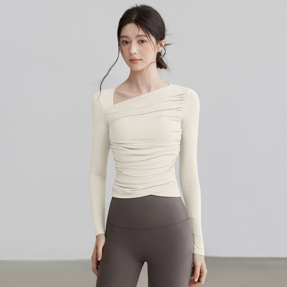 VOJ yoga clothing top mesh training sports long sleeves