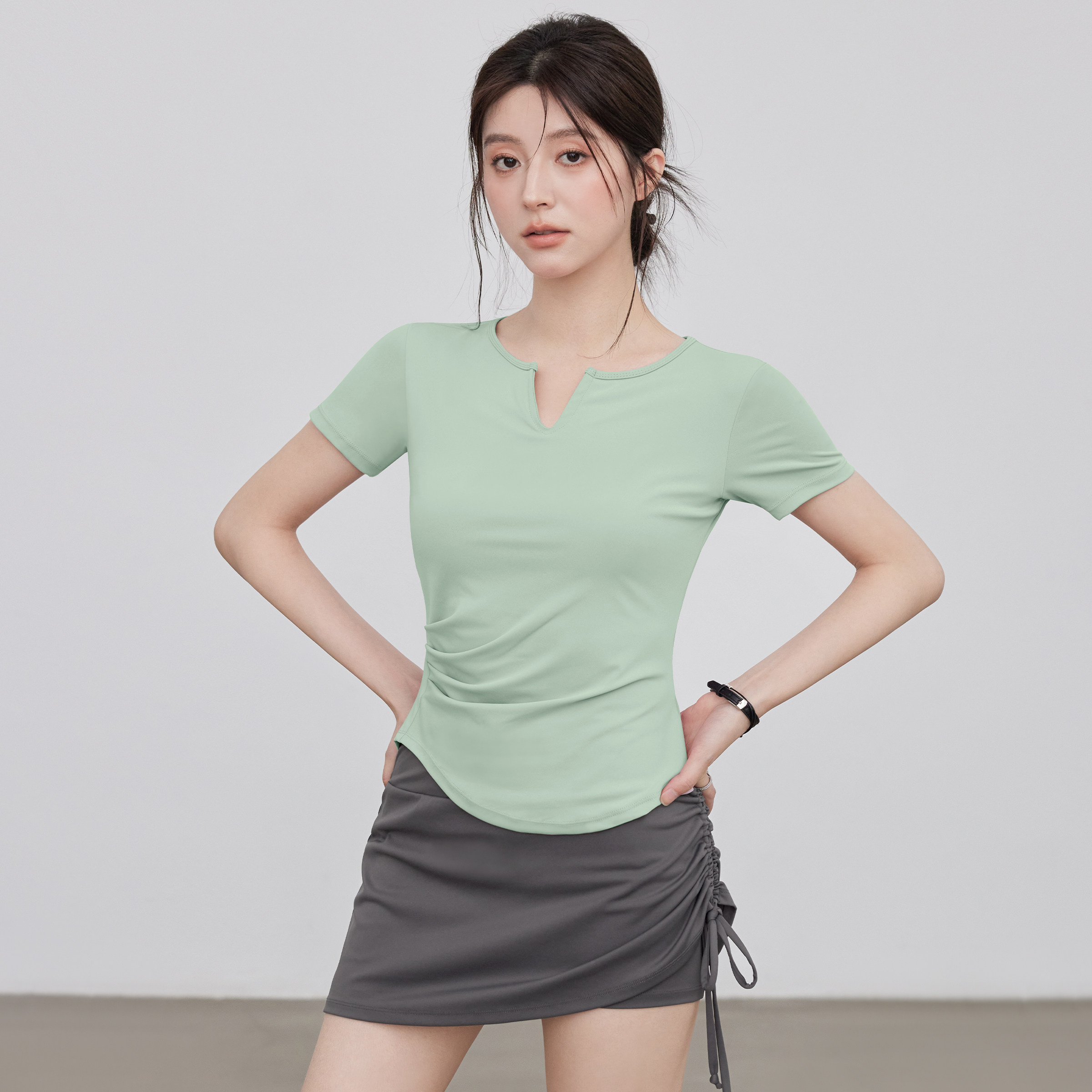 VOJ瑜伽服套装女夏跑步速干运动上衣紧身训练健身上衣短袖v领t恤,淘宝优惠券,粉丝福利购,淘宝优惠卷