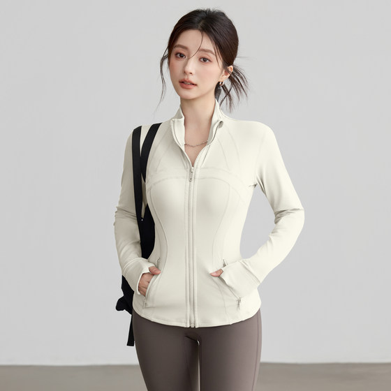 VOJ Sports Jacket Autumn Stand Collar Slimming Fitness Clothing