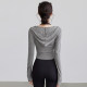 VOJ hooded yoga wear autumn slim fit sports fitness
