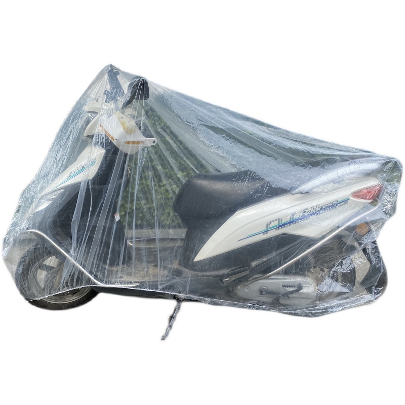 非一次性电动车防雨罩加厚塑料透明摩托车电瓶车踏板车防尘通用型-图3