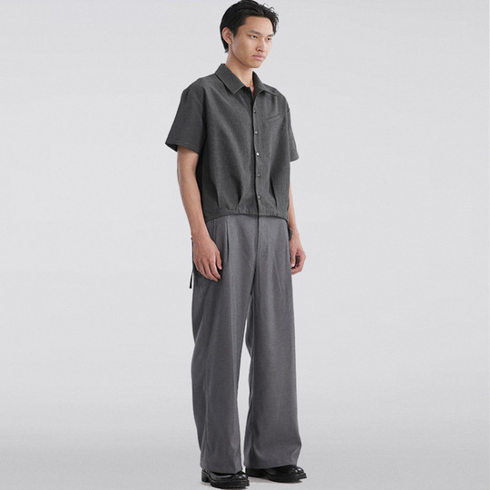 Freshclean streamer drawstring houndstooth shirt