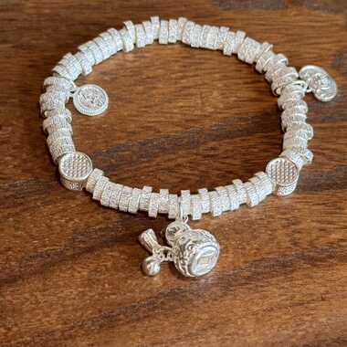 千凤银足银999葫芦纳福手工编绳