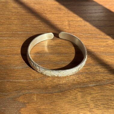 千凤银足银999锦鲤水波纹手镯