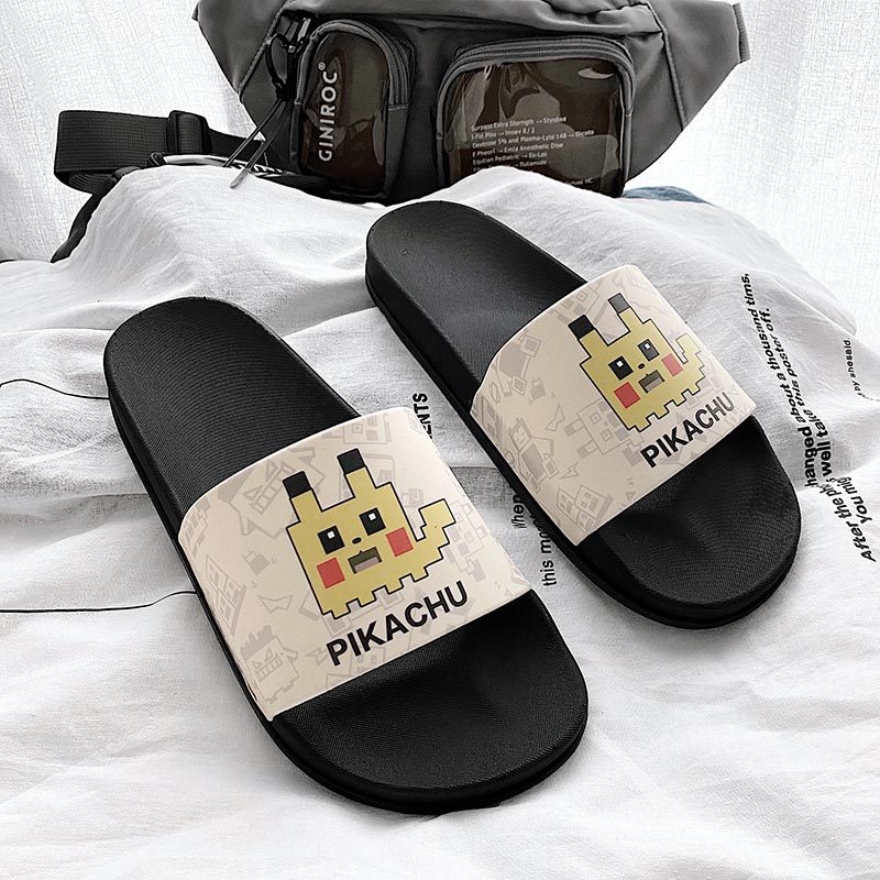新款卡通方块皮卡丘拖鞋女夏季家居室内情侣个性家用凉拖鞋男外穿,淘宝优惠券,粉丝福利购,淘宝优惠卷