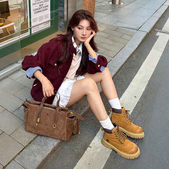 Сапоги Camel Shanyue Martin, женская обувь на толстой подошве, ботинки из ревеня, походная обувь, короткие ботинки, модные ботинки