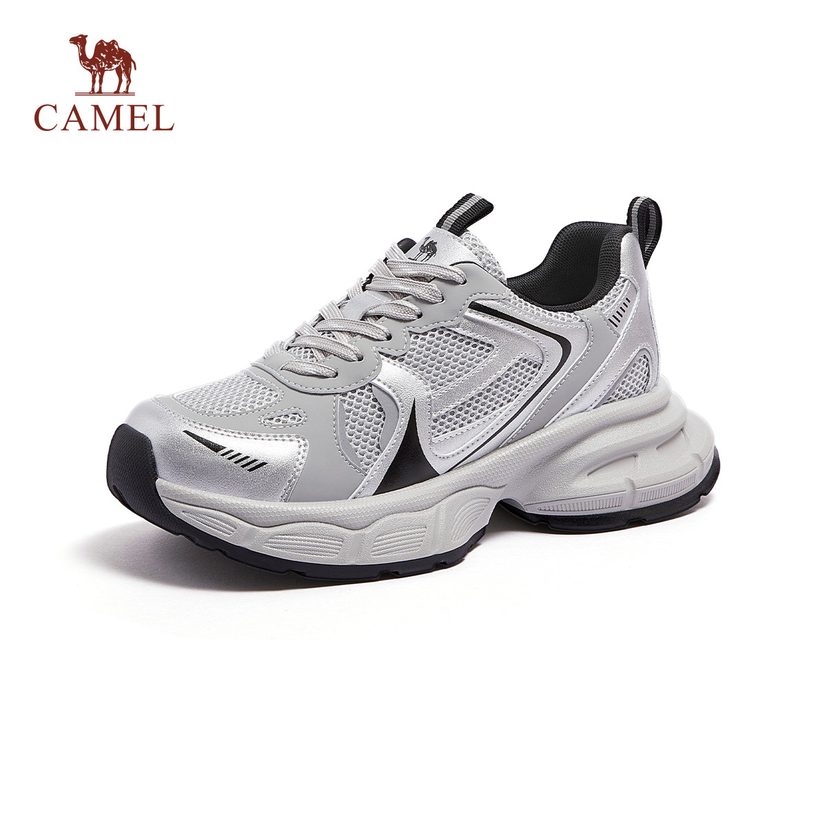 骆驼女鞋2026夏季新款网面透气老爹鞋女轻便舒适休闲鞋女款运动鞋