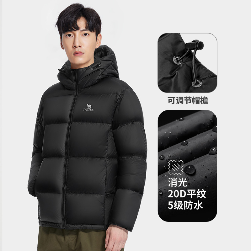 【小红书同款】骆驼羽绒服男女冬季2023防寒情侣短款加厚连帽外套