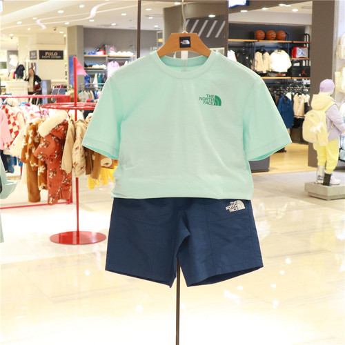 速干THE NORTH FACE北面儿童运动套装韩国代购24年夏季短袖+短裤-图2