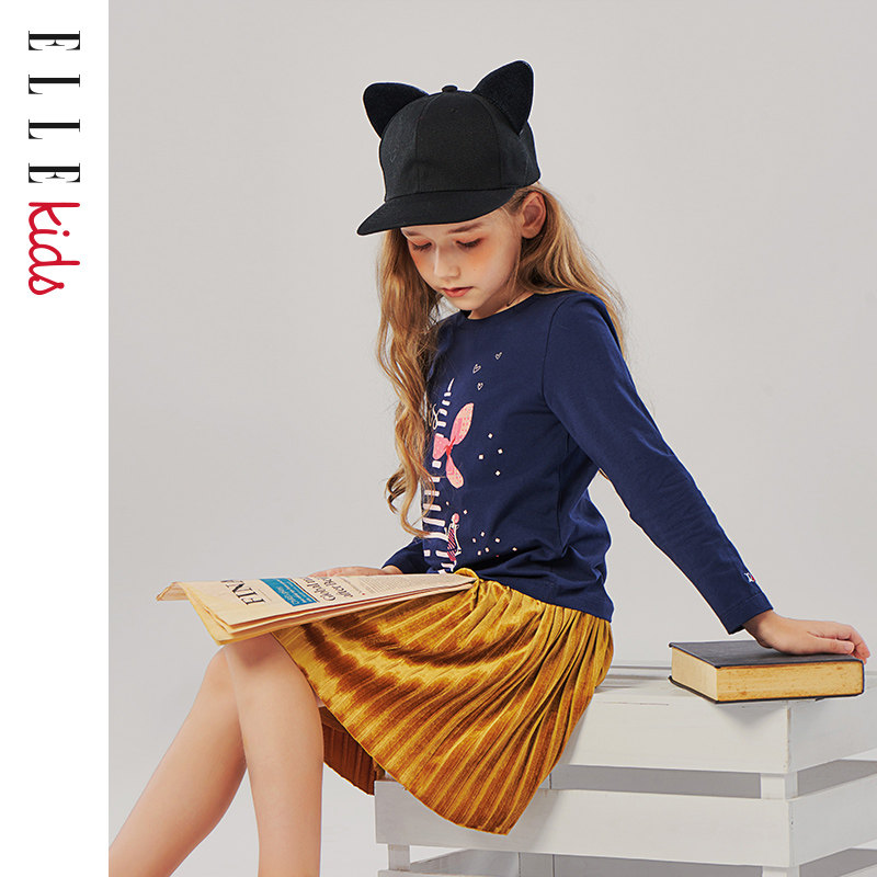 elle kids童装女童圆领t恤打底衫 ellekidsT恤