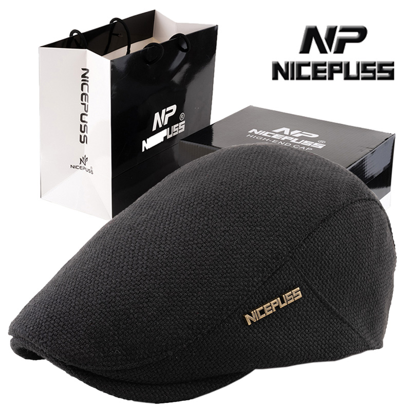 nicepuss旗舰店春夏贝雷帽男士鸭舌帽新款休闲百搭中年帽子男潮牌爸爸鸭嘴帽0