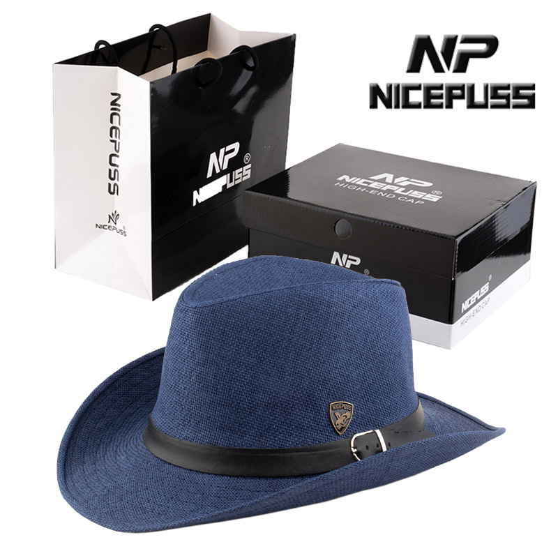 nicepuss旗舰店礼帽男韩版潮爵士帽绅士帽子英伦男士遮阳帽西部牛仔帽春夏防晒帽1
