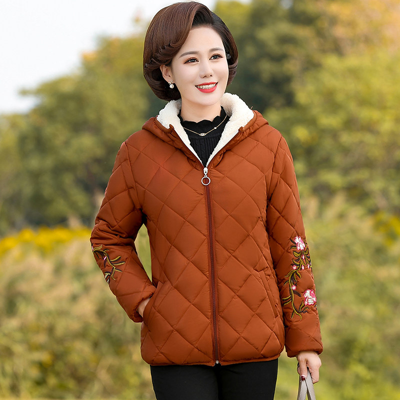 妈妈羽绒2019新款短款女装小棉袄 奥姿韵中老年女装