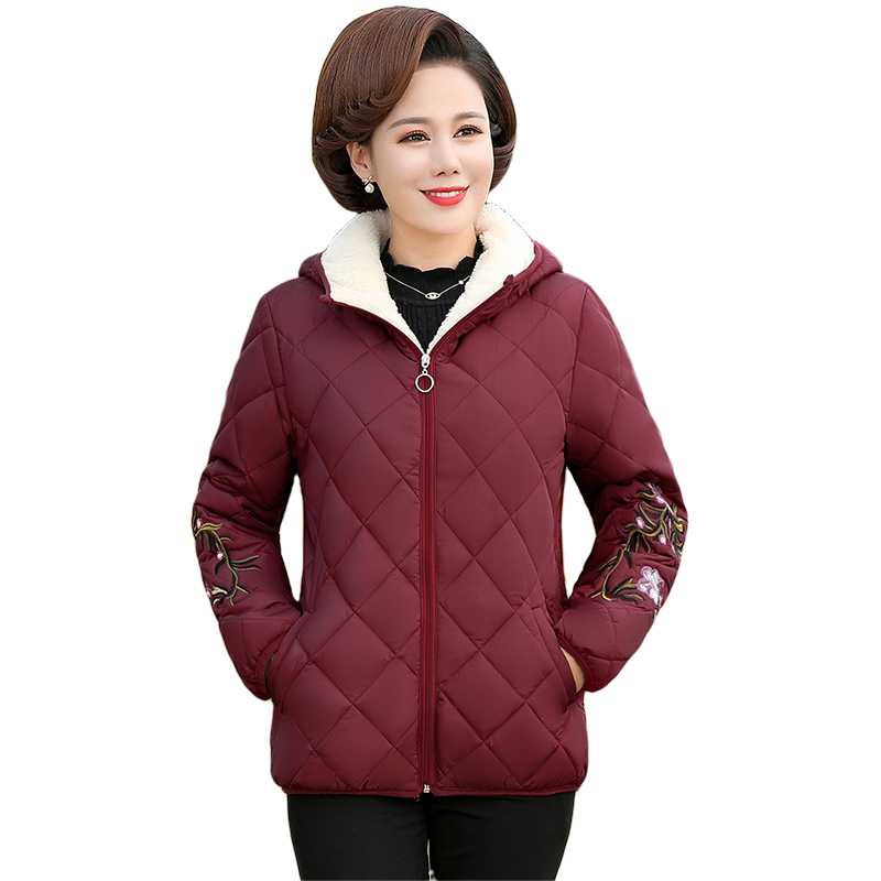 妈妈羽绒2019新款短款女装小棉袄 奥姿韵中老年女装