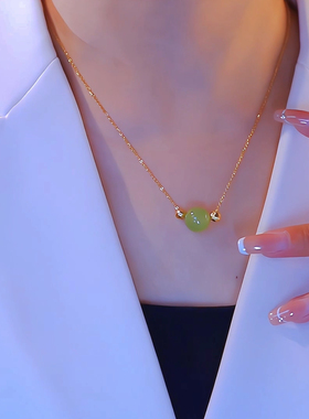 相思豆项链钛钢十字链女