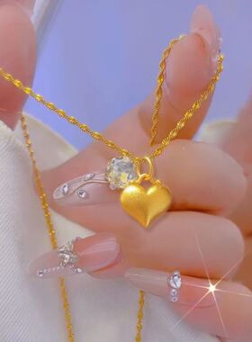 肖邦链桃心爱心心尖尖心宽宽项链