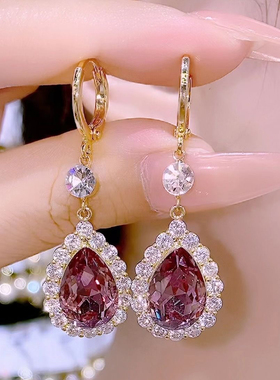 紫色水晶项链仿水晶瓜子链女