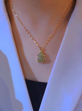 项链猫眼石瓜子链女绿葫芦