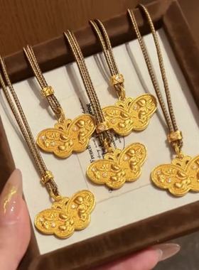 点钻金色庄周梦蝶项链蝴蝶毛衣链