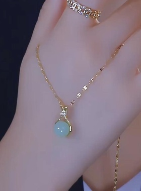 绿色福袋相思豆钱袋项链