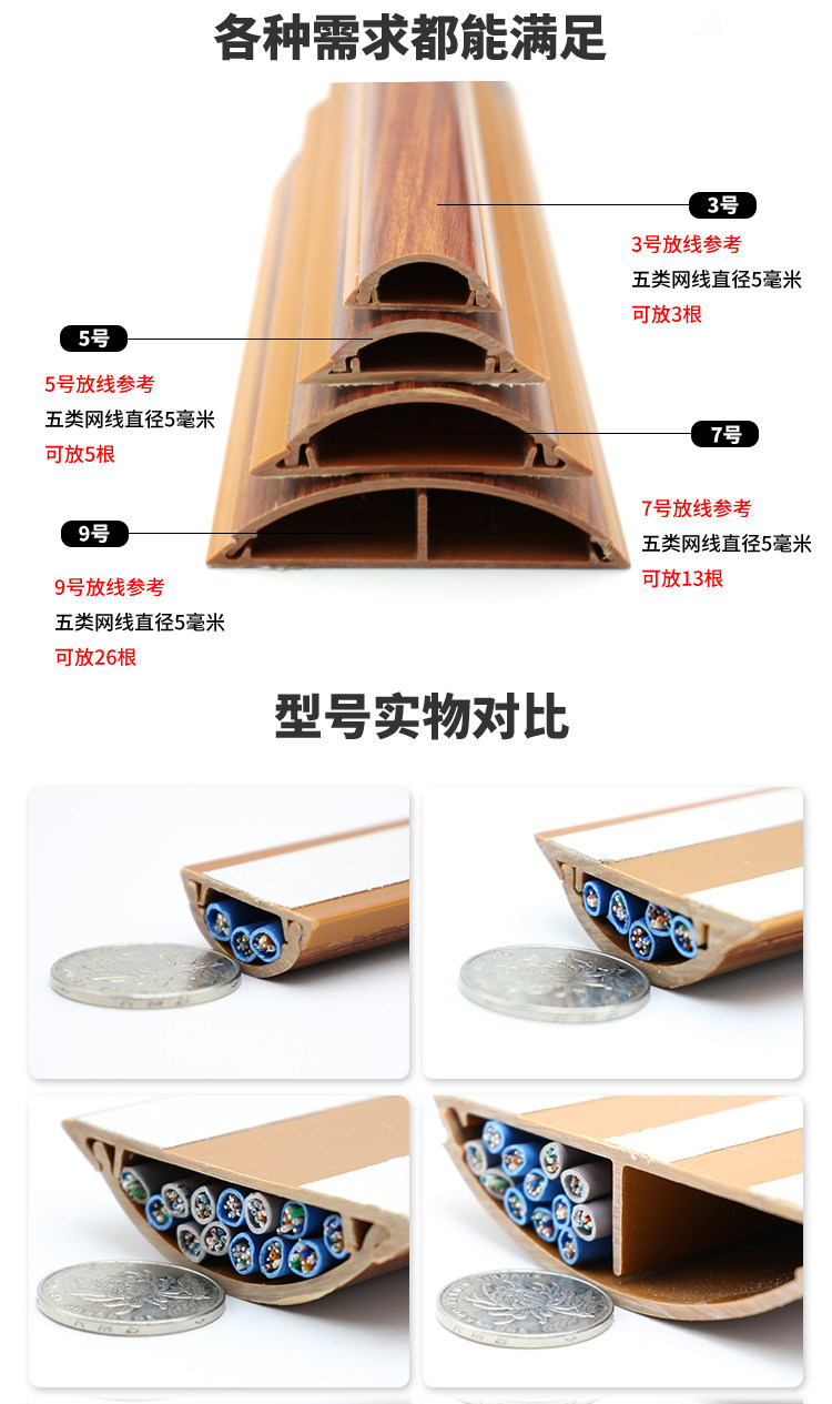 精品加厚PVC地板线槽白黑灰咖啡色地面走线明装防踩网线装饰压线,淘宝优惠券,粉丝福利购,淘宝优惠卷