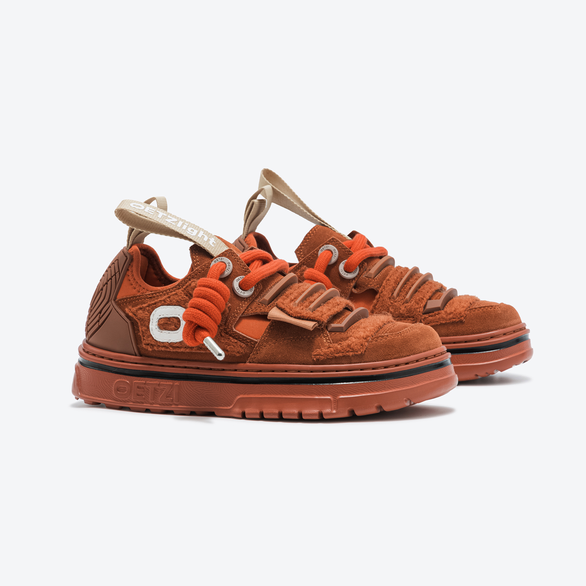 OETZI休闲女鞋秋冬超轻厚底时尚百搭低帮翻毛皮保暖毛呢板鞋丑萌 - 图1