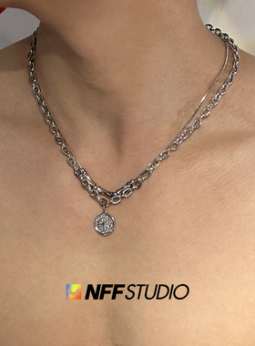 通体钛钢叠戴锁骨链通用