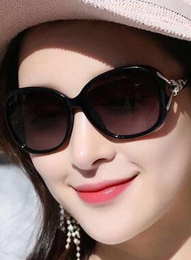 2024偏光太阳镜女士明星时尚潮圆脸大框镶钻墨镜网红眼镜