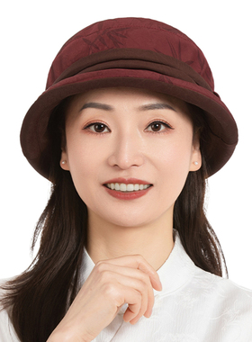 老太太中年妈妈洋气薄款奶奶布帽