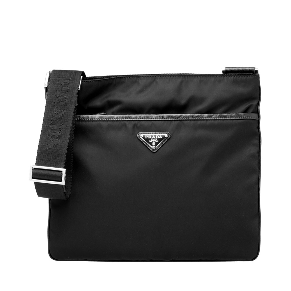 prada简约男士logo款斜跨单肩包 天猫奢品直营女士包袋
