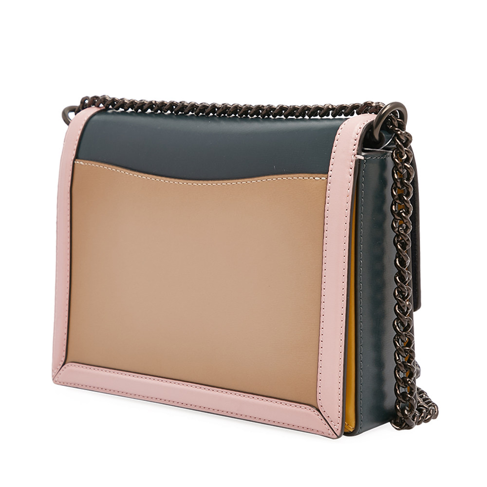 coach /蔻驰黑色牛皮旋扣单肩包 天猫奢品直营女士包袋