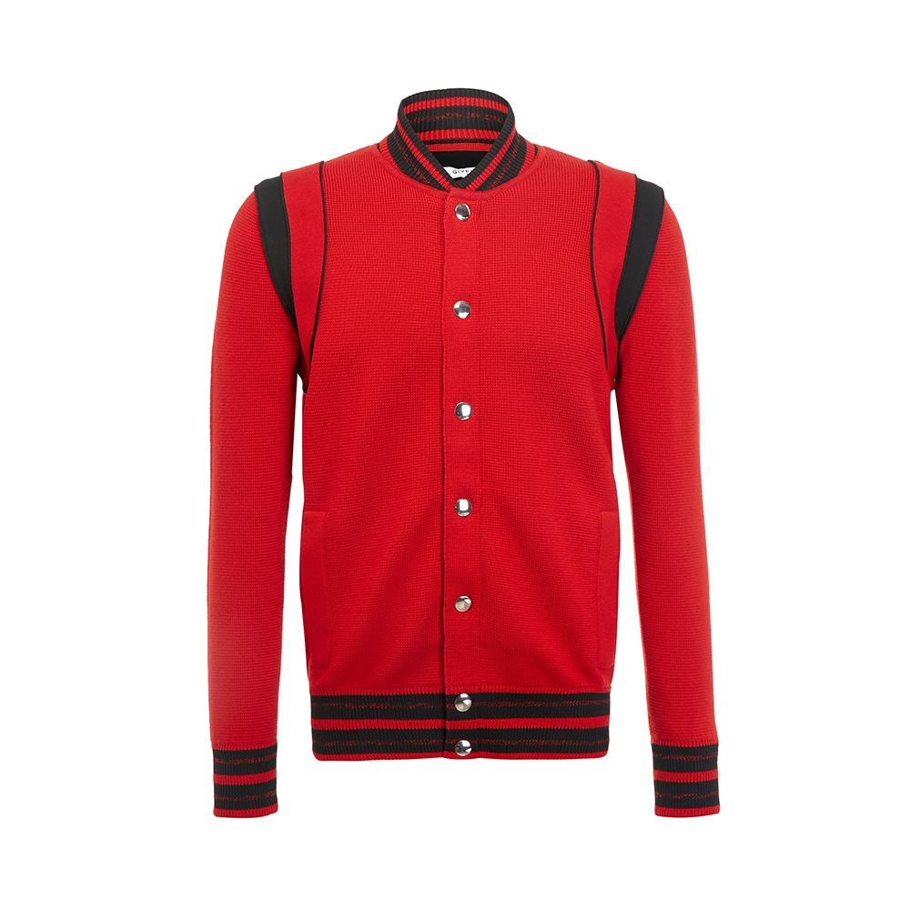 givenchy /纪梵希红黑拼色绵羊毛 天猫奢品直营夹克