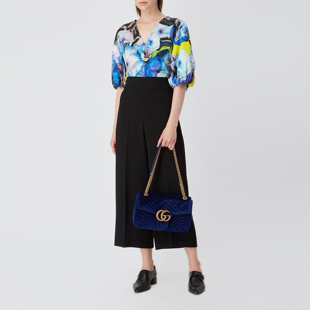 gucci /古驰绗缝丝绒复古链条女包 天猫奢品直营女士包袋