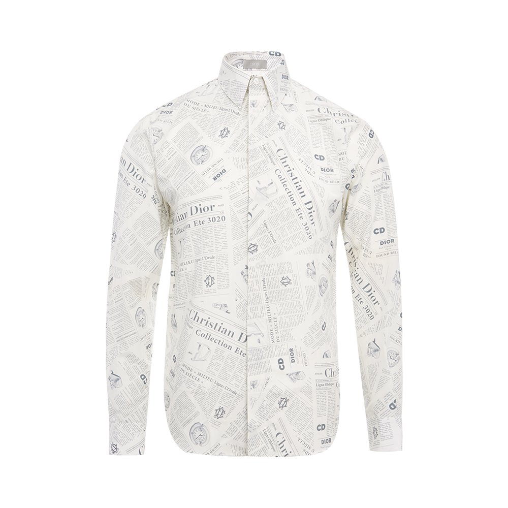 dior homme2020春夏白色棉报纸衬衫 天猫奢品直营衬衫