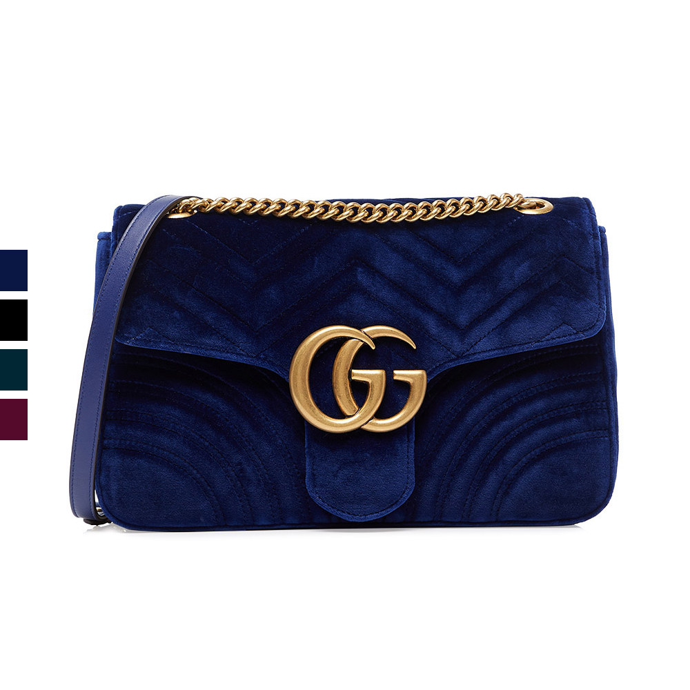 gucci /古驰绗缝丝绒复古链条女包 天猫奢品直营女士包袋