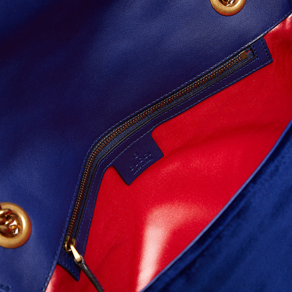 gucci /古驰绗缝丝绒复古链条女包 天猫奢品直营女士包袋