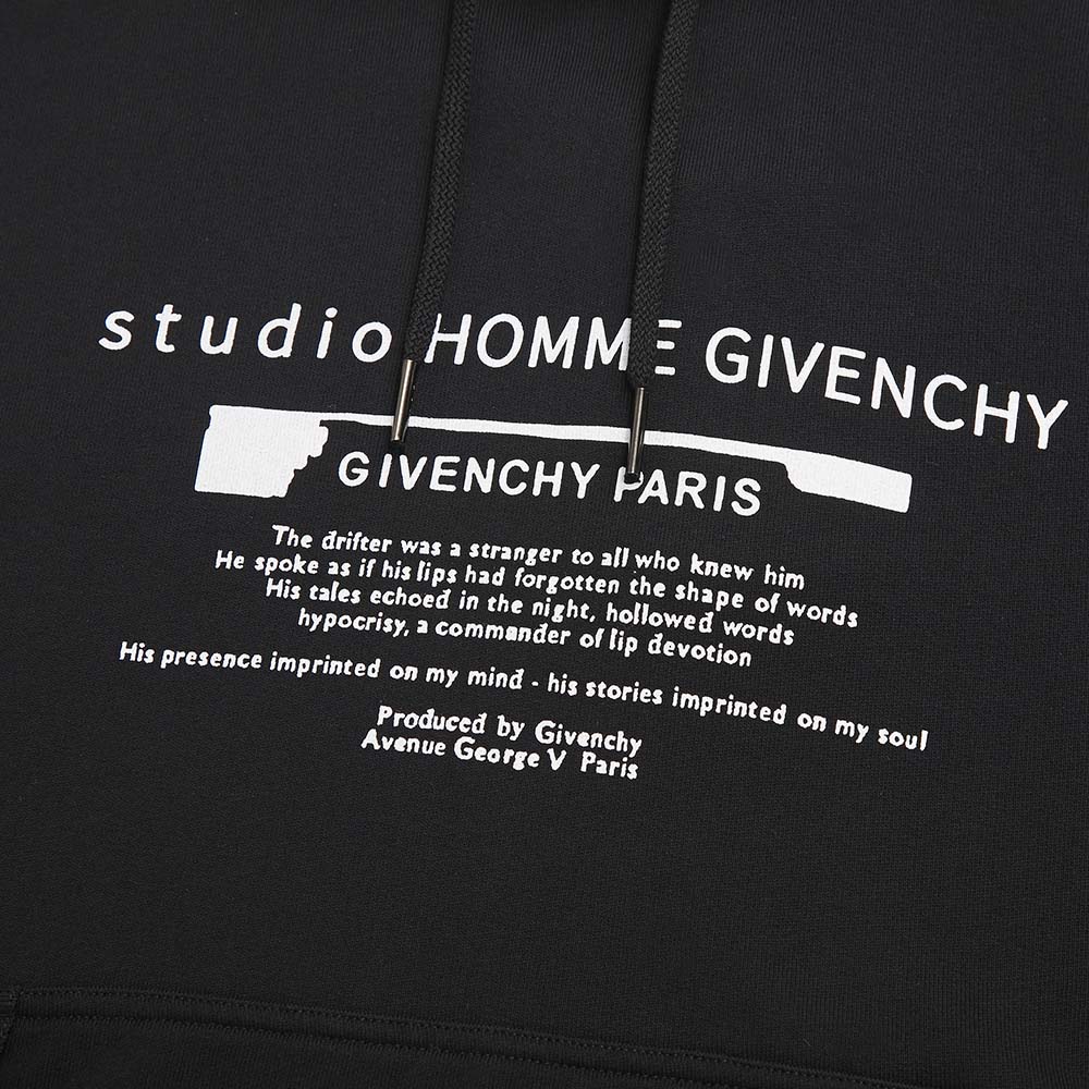 givenchy黑色棉质抽绳logo男士卫衣 魅力惠买手折扣直营卫衣