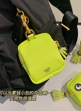 Anya安雅多功能零钱耳机包大眼可爱百搭尼龙小挂包卡通耳机保护包