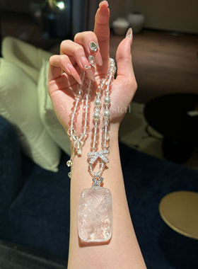 望愿狐 |九尾天然白水晶九尾狐狸狐牌项链净化磁场转运招财女吊坠