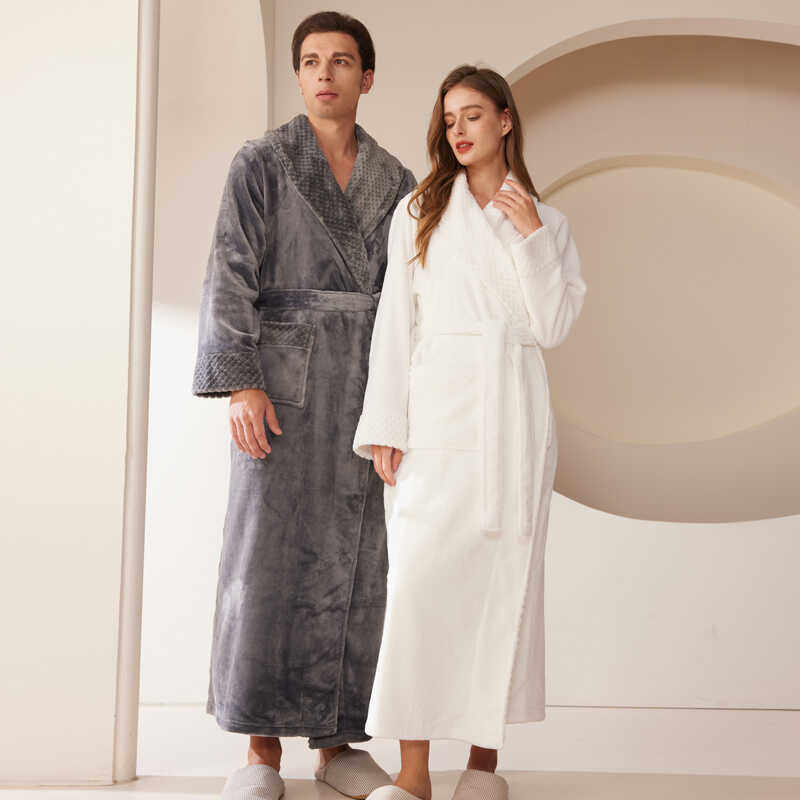睡袍男冬季加绒加厚长款睡衣双面绒春秋晨袍浴袍加肥大码家居服女,淘宝优惠券,粉丝福利购,淘宝优惠卷