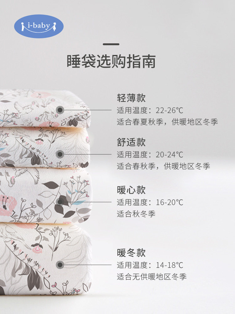 ibaby恒温防踢被宝宝秋冬厚款睡衣 ilollipop睡袋/防踢被